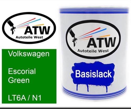 Volkswagen, Escorial Green, LT6A / N1: 1L Lackdose, von ATW Autoteile West.